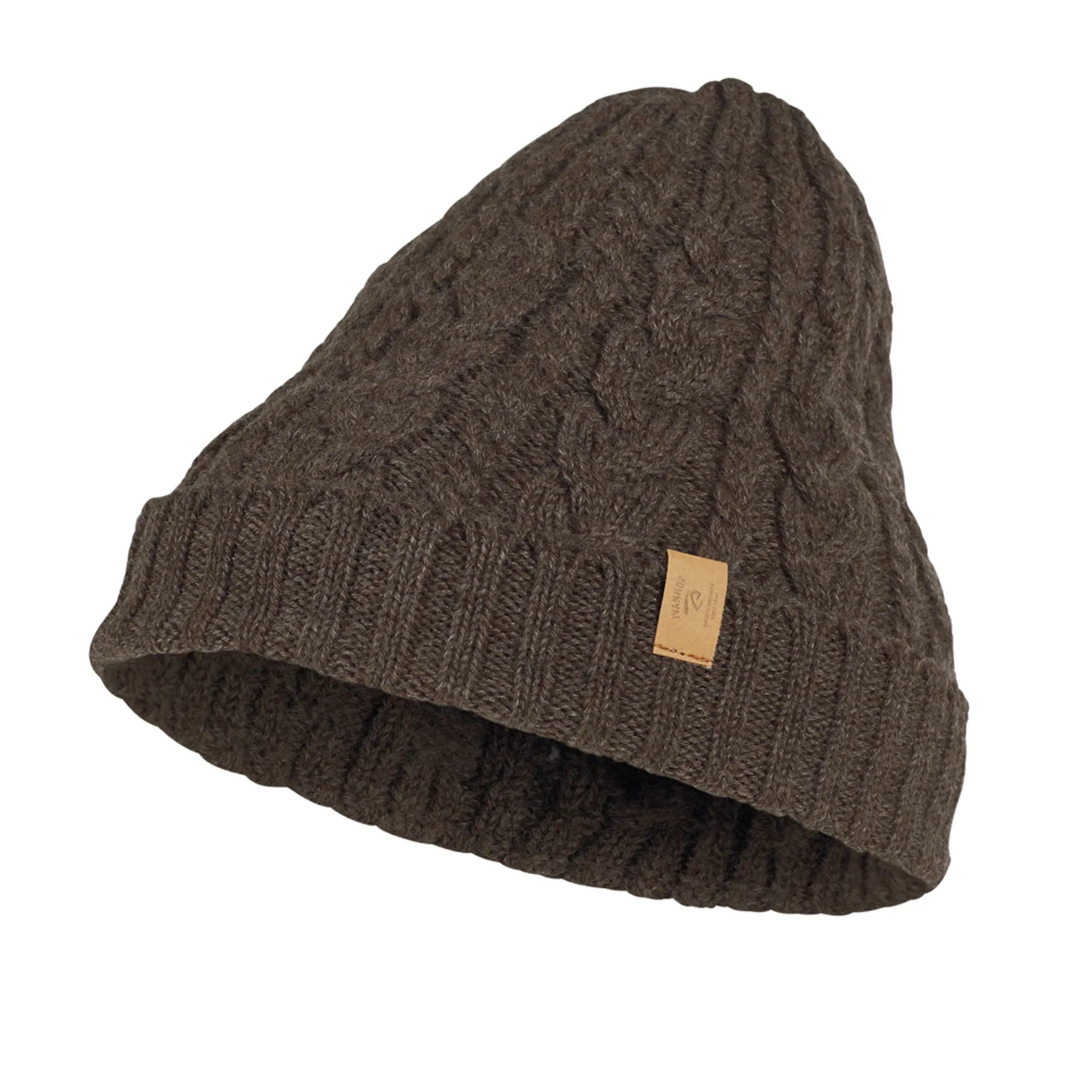NLS CABLE HAT, 100% OFÄRGAD ULL — COFFEE BEAN - Ivanhoe of Sweden
