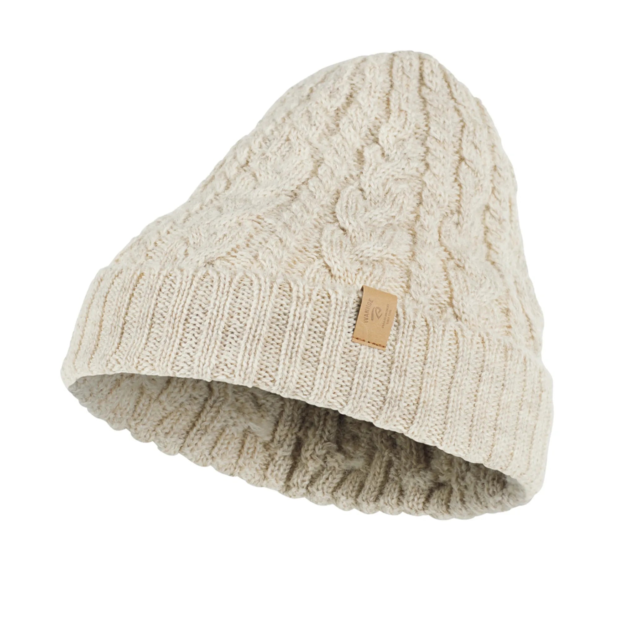 NLS CABLE HAT, 100% OFÄRGAD ULL — BIRCH - Ivanhoe of Sweden