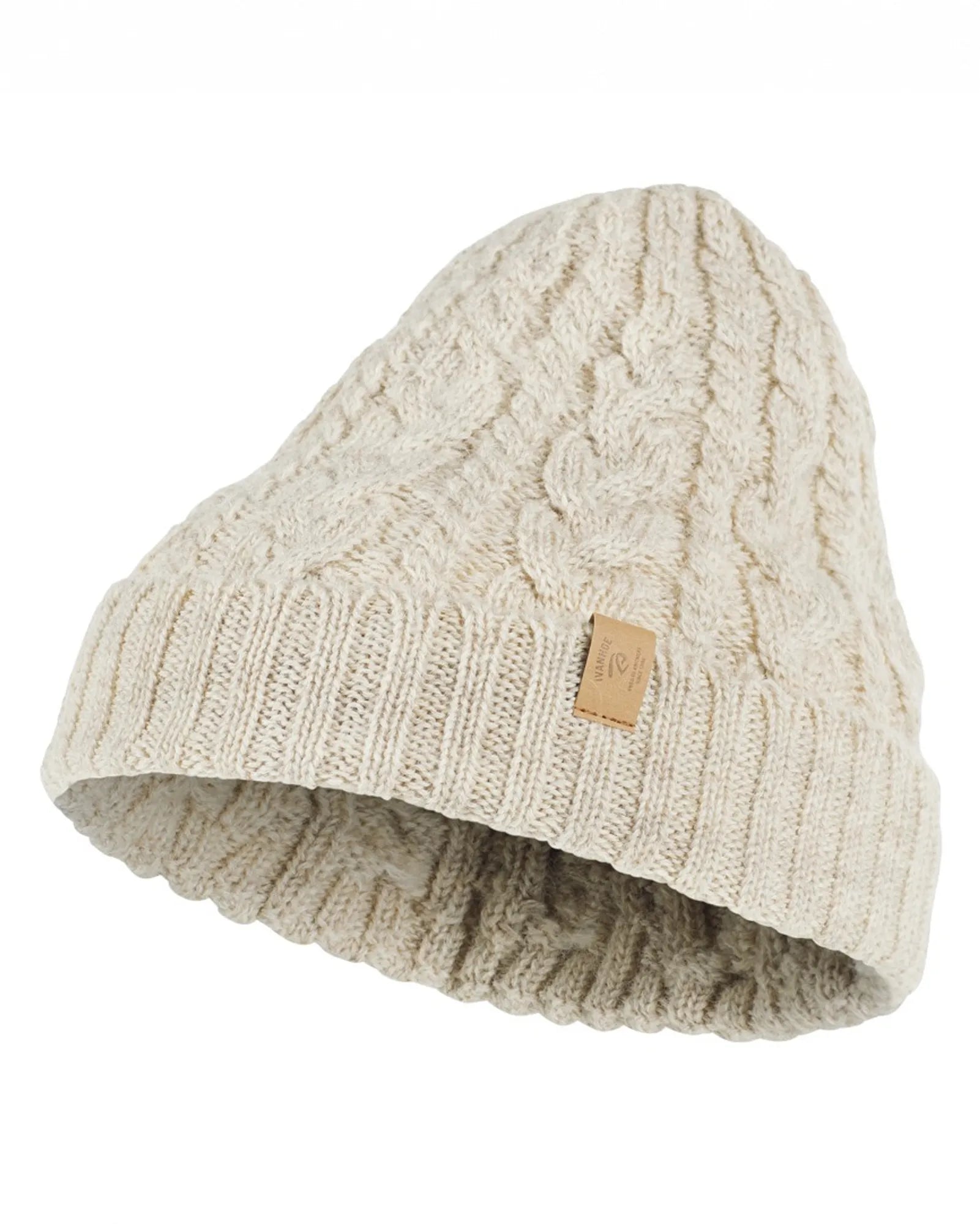 NLS CABLE HAT, 100% OFÄRGAD ULL — BIRCH - Ivanhoe of Sweden