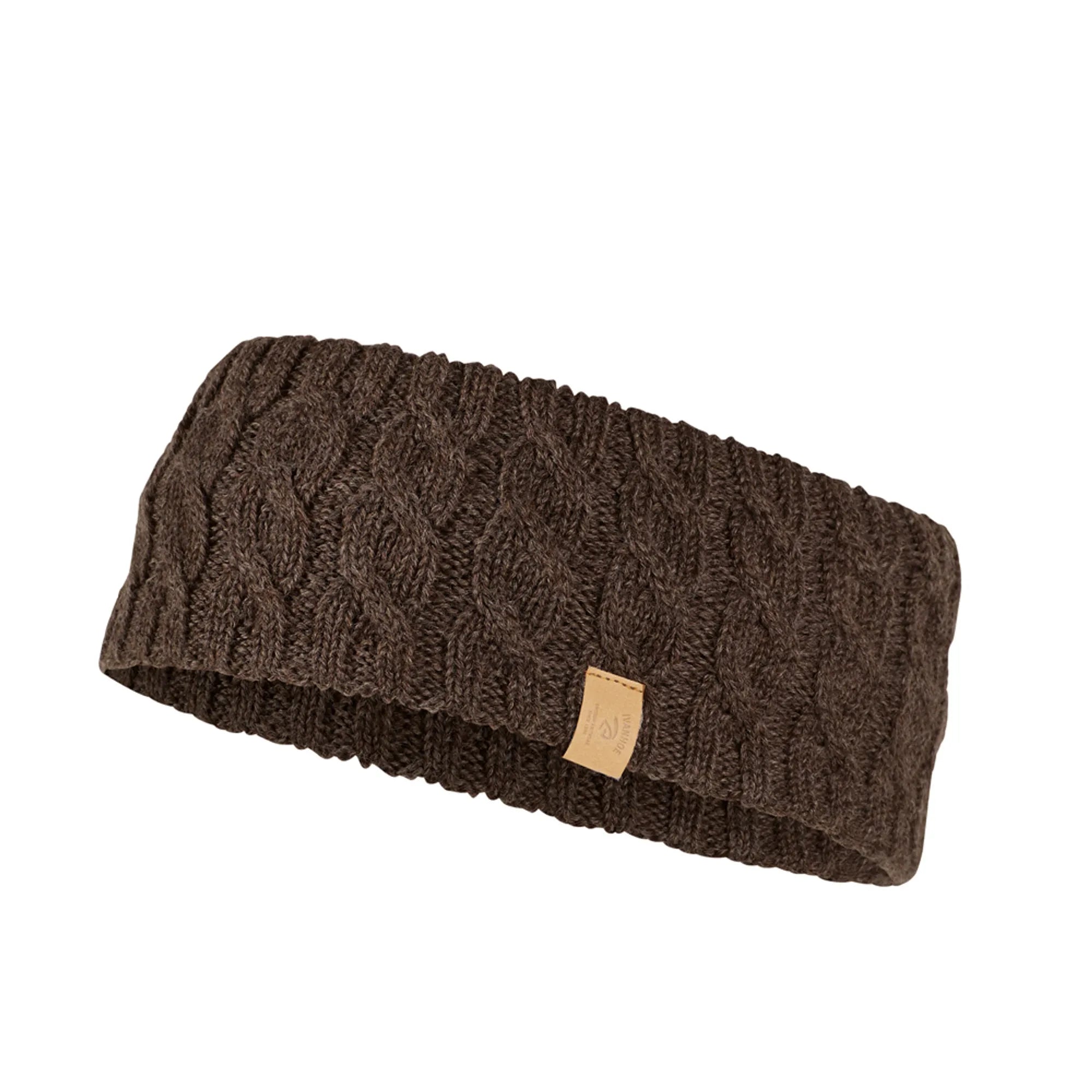 NLS CABLE HEADBAND, 100% OFÄRGAD ULL — COFFEE BEAN - Ivanhoe of Sweden