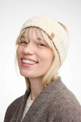 NLS CABLE HEADBAND, 100% OFÄRGAD ULL — NATURAL WHITE