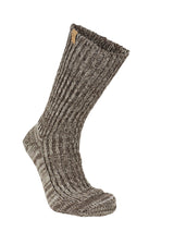 NLS RAG SOCK, 100% OFÄRGAD ULL — CHOCOLATE MOULINÉ