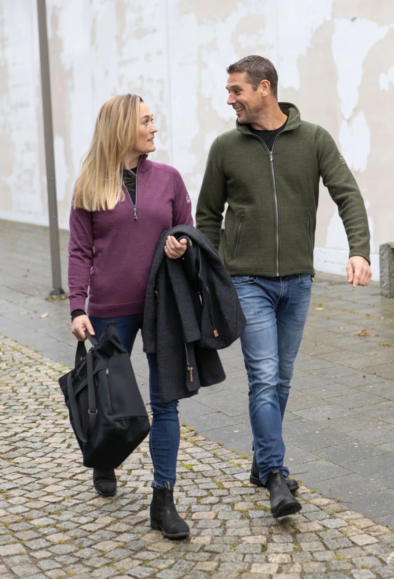 JANA HALF ZIP, 100% EXTRA FINE MERINOULL — PURPLE - Ivanhoe of Sweden