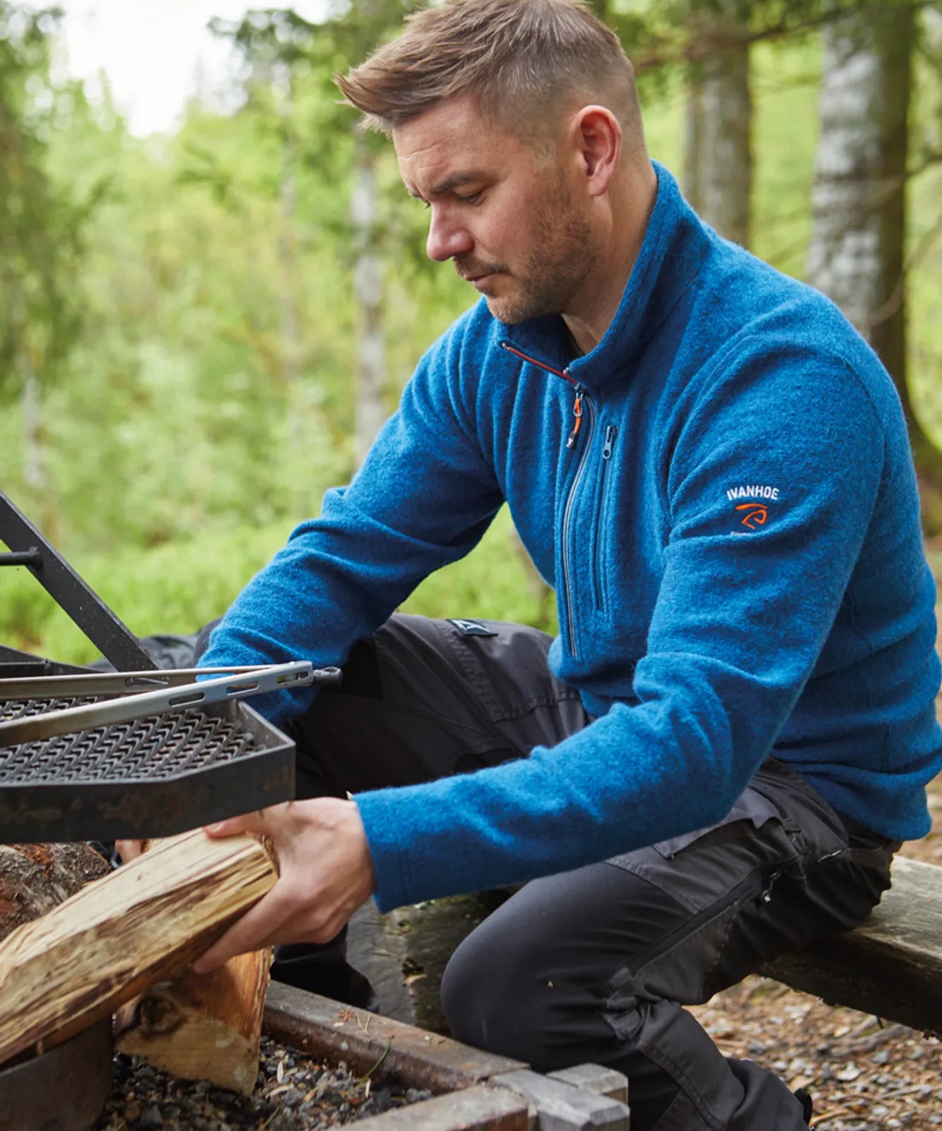 TRILLE HALF ZIP, 98% ULL — BLACK - Ivanhoe of Sweden