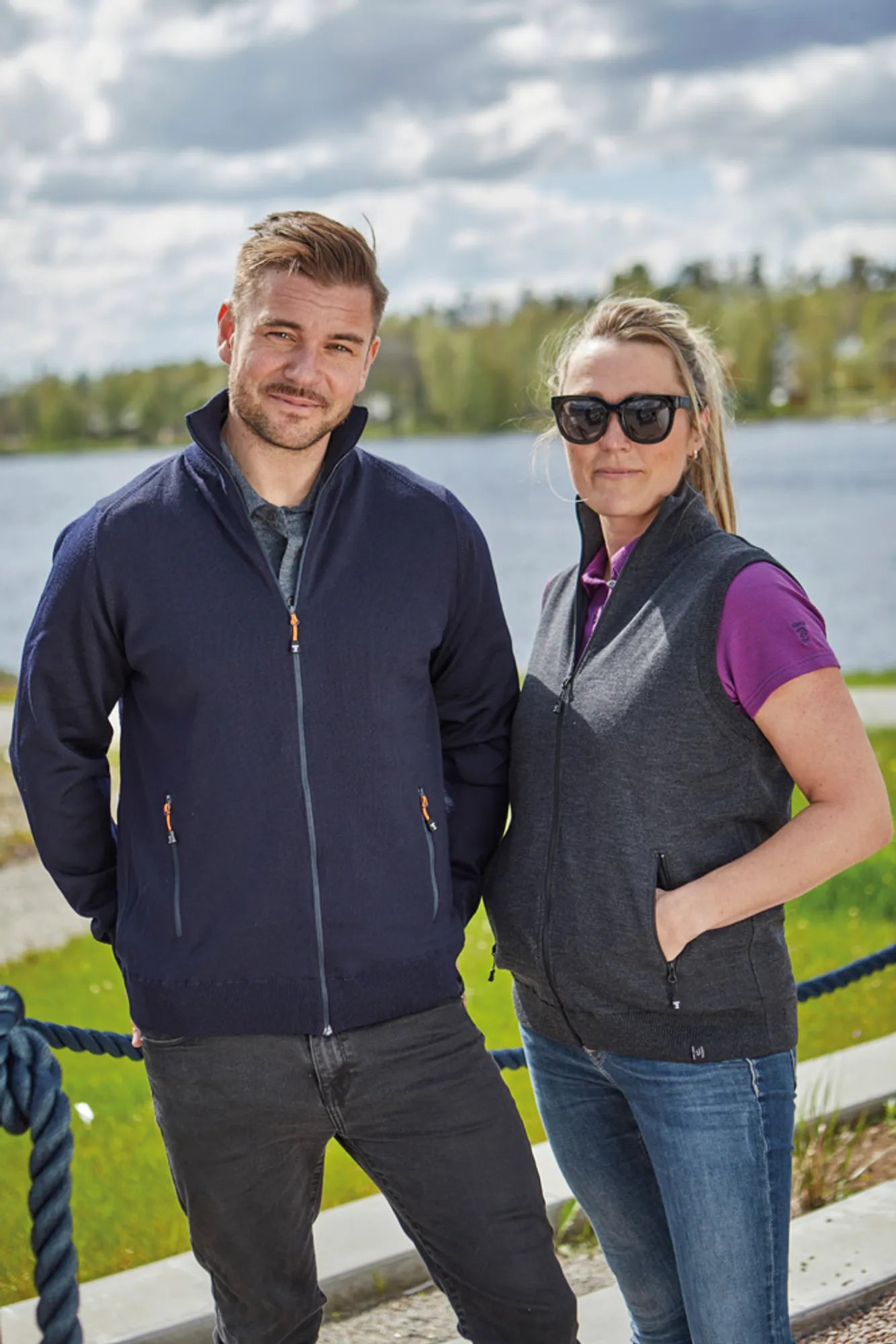 YORK VEST WINDBREAKER , 100% EXTRA FINE MERINOULL — BLACK - Ivanhoe of Sweden